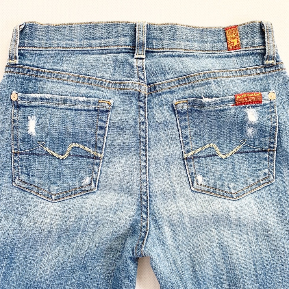 7 For All Mankind Distressed Skinny Jeans Sz 26 - Picture 6 of 10